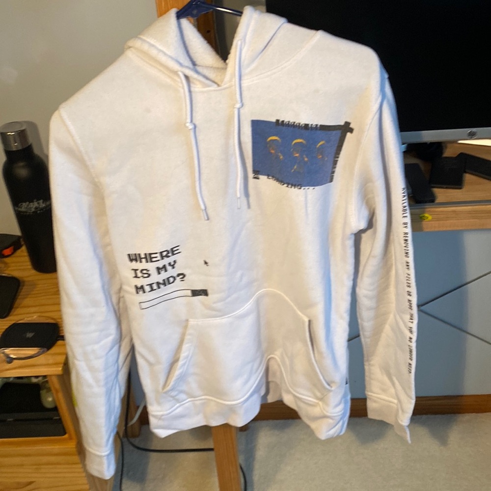White Hoodie with Tech Icons